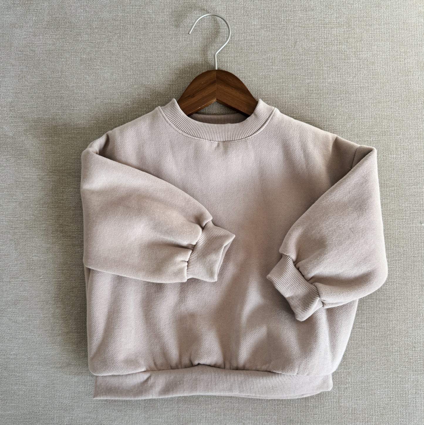 Plush Crewneck Sweatshirt - Sad Beige