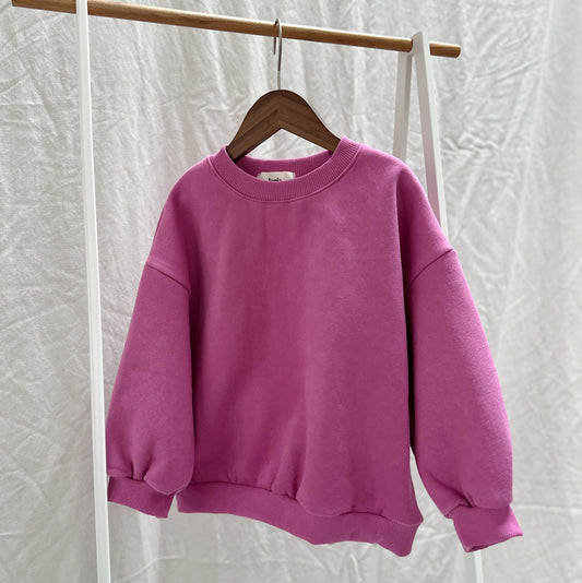 Plush Crewneck Sweatshirt - Nostalgic Pink