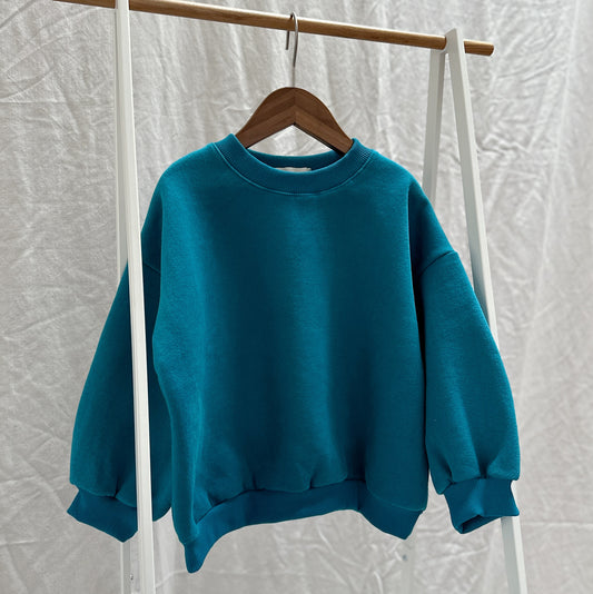 Plush Crewneck Sweatshirt - Vintage Teal